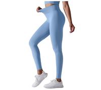 Women's Pant Leggings Elastic High Waisted Tight Bell Bottoms Flare Capri 3/4 Length Tights Yoga Pants for Ladies Sexy Ass Plus Size Workout Gym Sky Blue