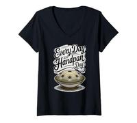 Womens Pantam - Every Day is a Handpan Day 1 - Fan Fun V-Neck T-Shirt