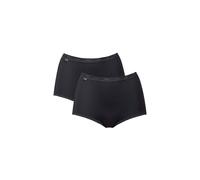 Sloggi Womens Basic+ Maxi 2P 2 Pack - Black Cotton - Size Large