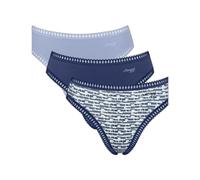 Sloggi Women's GO Crush High Leg Briefs, 3-Pack (C3P), 95% Organic Cotton, Blue Dark Combination, M