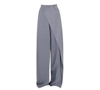 Women's Pants High Waisted Straight Pant Irregular Patchwork Wide-Leg Loose Fit Casual Pants Petite/Regular/Tall Summer Beach Lounge Clothes, 02-Grey, M