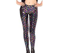 Women's Pants Stretch Long Trousers Fish Print Clothing Pants Scale Leggings Elastic Waist Stretch Pencil Pants Leggings (Color : Farbe, Size : 2XL)