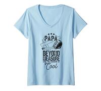 Womens Papa Beyond Measure Funny Cool Grandpa Dad V-Neck T-Shirt