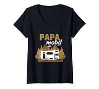 Womens Papa Motorhome Camper Van Saying Men V-Neck T-Shirt