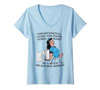 Womens Paper Towel Habit Funny Retro Housewife V-Neck T-Shirt