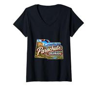 Women's Parachute Colorado Garfield County 81635 V-Neck T-Shirt