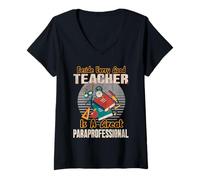 Women's Paraeducator Classroom Support Educator Assistant School V-Neck T-Shirt