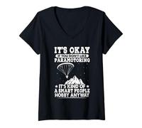 Womens Paragliding Flight It's Okay IF You Don't Like PARAMOTORIN V-Neck T-Shirt