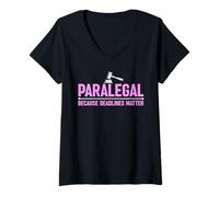 Women's Paralegal: Because Deadlines Matter. V-Neck T-Shirt