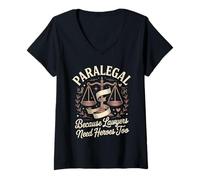 Women's Paralegal Because Lawyers Need Heroes Too V-Neck T-Shirt