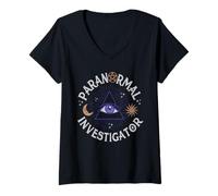 Women's Paranormal Investigator Ghost Hunting Supernatural Ghosting V-Neck T-Shirt