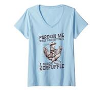 Women's Pardon Me While I Go Instigate A Minor Kerfuffle Frog V-Neck T-Shirt