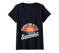 Womens Parenting Style Survivalist Raising Resilient Kids |-- V-Neck T-Shirt
