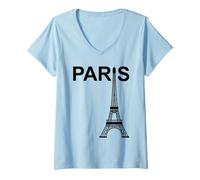Women's Paris Eiffel Tower Paris V-Neck T-Shirt