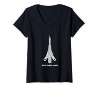 Womens Paris, France Capital Tour Tourists French Vacation V-Neck T-Shirt