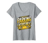 Womens Parking Enforcement Funny Uniform Design V-Neck T-Shirt
