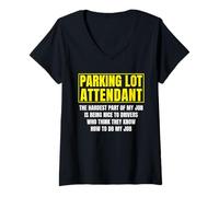 Womens Parking Lot Attendant V-Neck T-Shirt