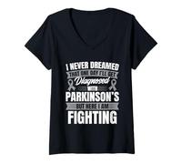 Women's Parkinsons Disease Warrior V-Neck T-Shirt