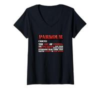 Women's Parkour Definition Freerunning Traceur Street Workout V-Neck T-Shirt