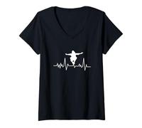 Womens Parkour Jump - Dynamic Urban Design V-Neck T-Shirt