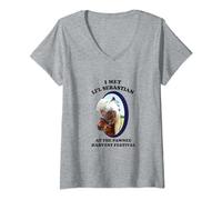 Womens Parks and Recreation Li'l Sebastian V-Neck T-Shirt