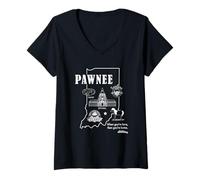 Womens Parks and Recreation Pawnee Indiana Icons V-Neck T-Shirt