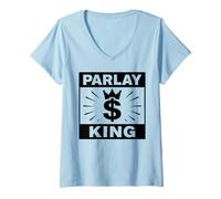 Womens Parlay King Sports Betting Gambling Odds DFS Moneyline Over V-Neck T-Shirt