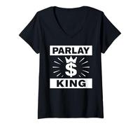 Womens Parlay King Sports Betting Gambling Odds DFS Moneyline Over V-Neck T-Shirt