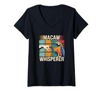 Womens Parrot Lover Macaw Whisper V-Neck T-Shirt
