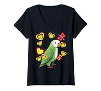 Womens Parrot Parrots Children Child Retro Bird Birds Zoo Animals V-Neck T-Shirt