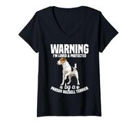 Women's Parson Russell Terrier Owner Warning Parson Russell Terrier V-Neck T-Shirt