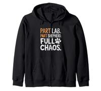 Womens Part Lab Part Shepherd Full Chaos Funny Dog Mix Lover Zip Hoodie