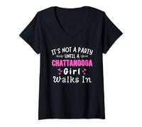 Womens Party Chattanooga Girl Walks In Tennessee Southern Pride V-Neck T-Shirt