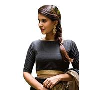 Women's Party Wear Readymade Bollywood Designer Indian Style Padded Blouse for Saree Crop Top Choli Black