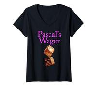Women's Pascals Wager Philosophy Logic Faith Rational Thought God V-Neck T-Shirt