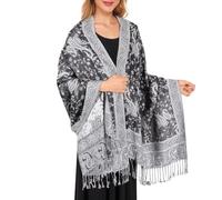 Women's Pashmina Shawl & Wrap Scarf - Luxuriously Soft, Cozy, and Versatile Wrap Stylish Colors & Patterns for Any Occasion (Black)