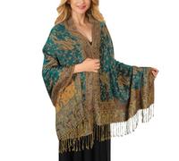 Women's Pashmina Shawl & Wrap Scarf - Luxuriously Soft, Cozy, and Versatile Wrap Stylish Colors & Patterns for Any Occasion (Green)