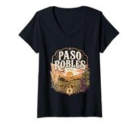 Women's Paso Robles Central Coast Vineyard Wine Country V-Neck T-Shirt