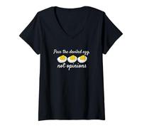 Womens Pass The Deviled Egg Not Opinions Funny Thanksgiving V-Neck T-Shirt