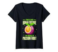 Womens Passion Fruit | Fruit Lover | I m Really A Passion Fruit V-Neck T-Shirt
