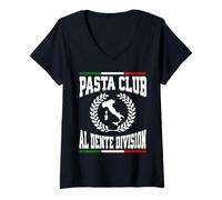 Womens Pasta Club Al Dente Division Funny Pasta Lovers Italian V-Neck T-Shirt