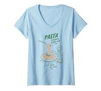 Women's Pasta is Always A Good Idea Eat Pasta Be Happy Pasta Lover V-Neck T-Shirt