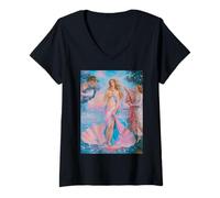 Women's Pastel Goddess Art Trans Pride Painting V-Neck T-Shirt