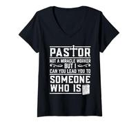Womens Pastor Funny Saying Sermon V-Neck T-Shirt