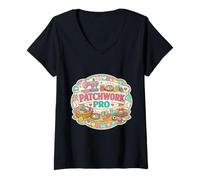 Women's Patchwork Pro Funny Quilting Lover Quilter Sewing Joke Humor V-Neck T-Shirt