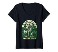 Women's Path Less Taken Bear Forest V-Neck T-Shirt