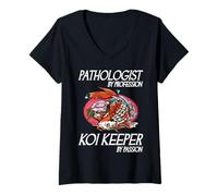 Women's Pathologist By Profession Koi Keeper By Passion V-Neck T-Shirt