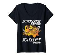 Women's Pathologist By Profession Koi Keeper By Passion V-Neck T-Shirt