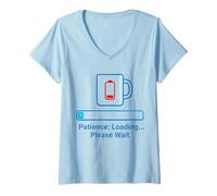 Women's Patience: Loading... Please Wait Teacher Life Low Battery Co V-Neck T-Shirt