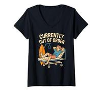 Womens Patient Currently Out of Order Fun Mens Surgery Recovery V-Neck T-Shirt